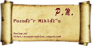 Pozsár Miklós névjegykártya